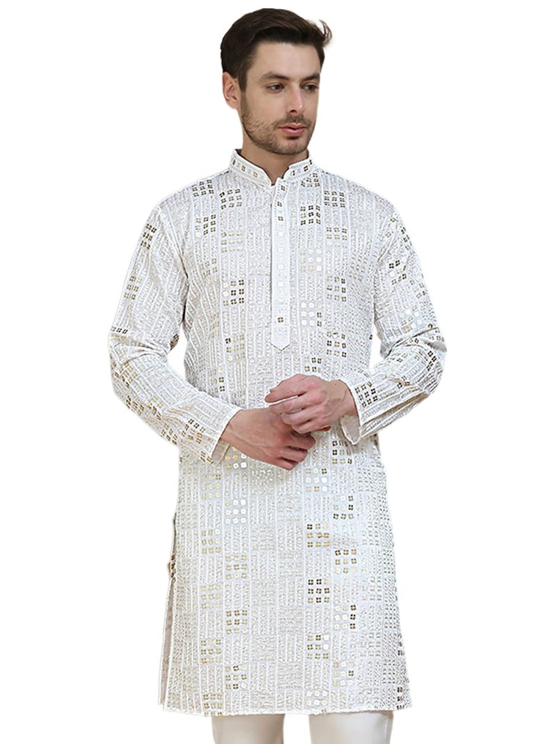 jompers قمصان جومبرز المطرزة والمرصعة بالخرز للرجال - مزيج من الحرير والقطن - Image 1