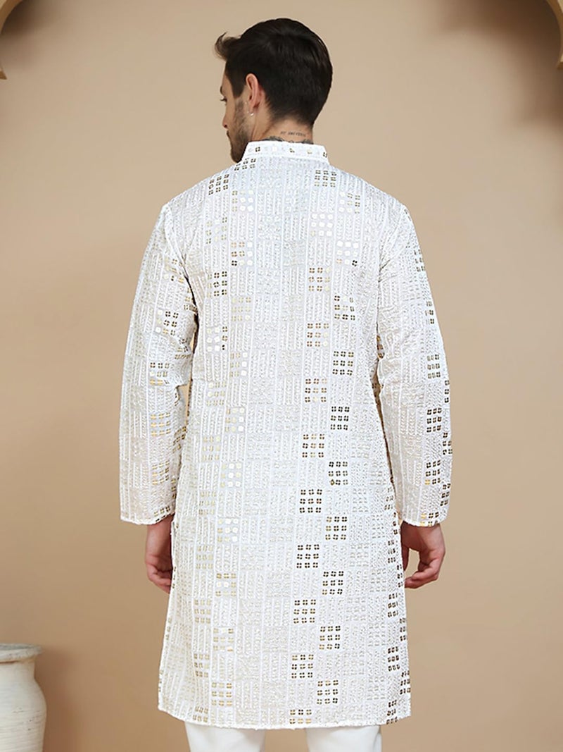 jompers قمصان جومبرز المطرزة والمرصعة بالخرز للرجال - مزيج من الحرير والقطن - Image 3