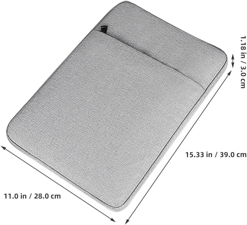 Portable Laptop Bag Sleeve for 14.1-15.4 Inch Laptop, Grey Pu Leather Protective Case, Compatible with New 16-inch Models, Lightweight Computer Cover for Travel and Office Use - Image 2