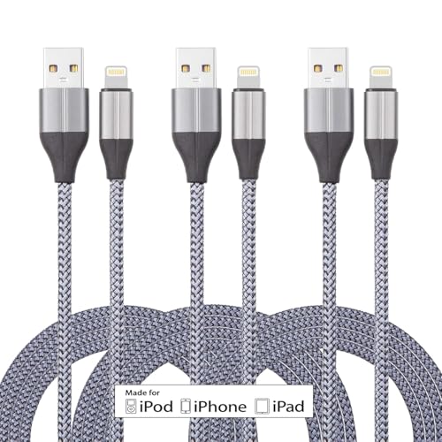FEEL2NICE iPhone Charger Lightning Cable (3 Pack 10 Foot), [MFi Certified] 10 Feet Nylon Braided, Compatible with iPhone 14/13/12/11/Pro/X/Xs Max/XR/8 Plus /7 Plus/6/ iPad - Image 4