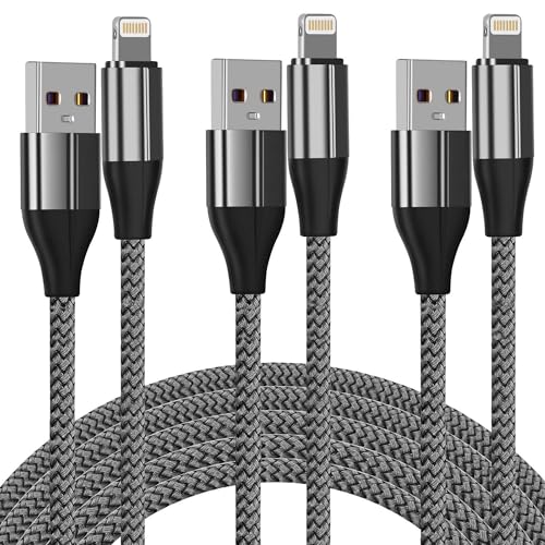 FEEL2NICE iPhone Charger Lightning Cable (3 Pack 10 Foot), [MFi Certified] 10 Feet Nylon Braided, Compatible with iPhone 14/13/12/11/Pro/X/Xs Max/XR/8 Plus /7 Plus/6/ iPad - Image 1