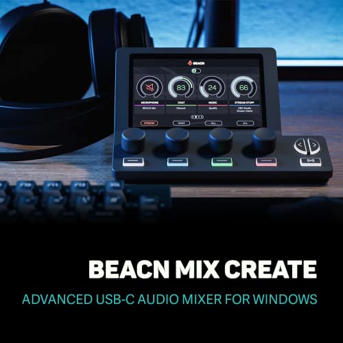 BEACN Mix Create Audio Mixer for PC & Mac | For Content Creators, Gaming & Podcast, PC Audio Mixer with C USB for Twitch & YouTube | Essential Streaming Accessories (Dark) - Image 2