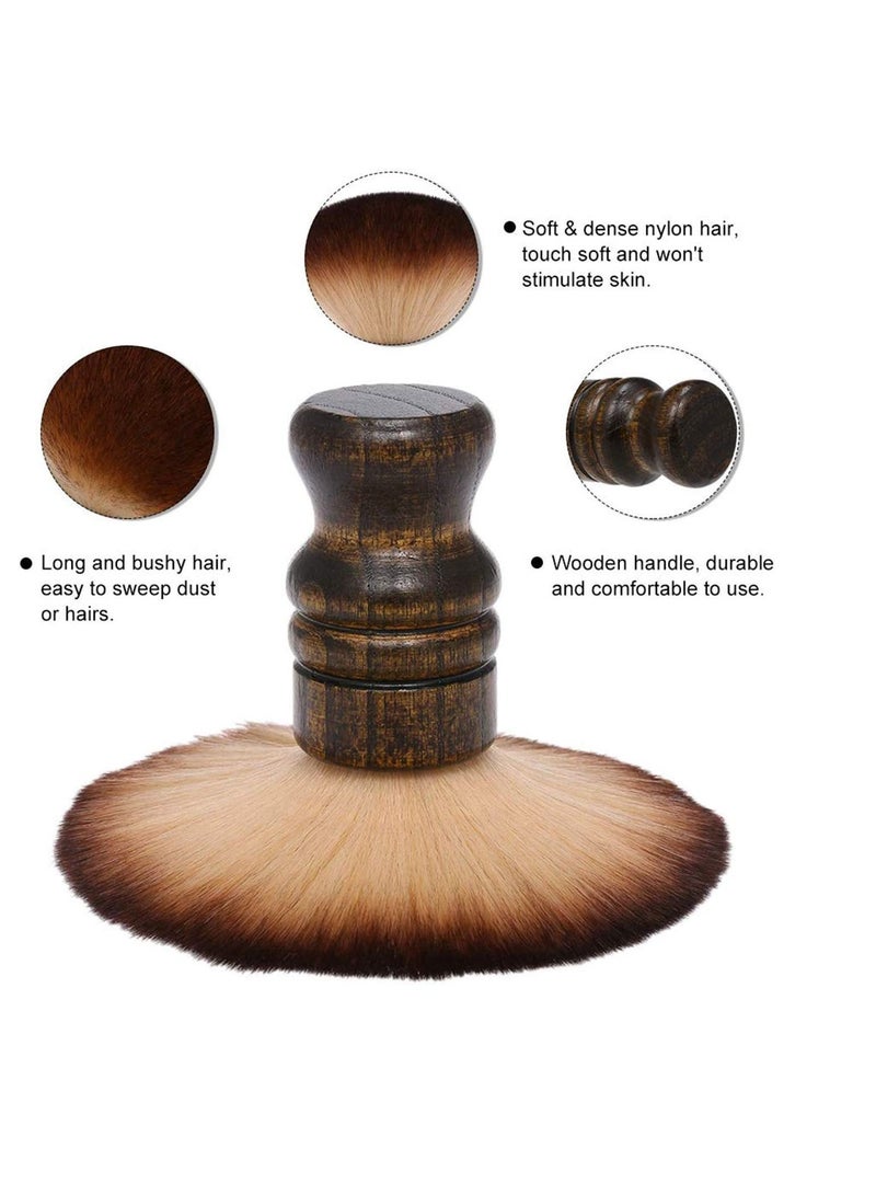 NIBEMINENT Large Neck Duster Brush Anself Soft Salon Barber Face Hair Cleaning Grooming Shaving Sweeping Tool Wooden Handle - Image 2