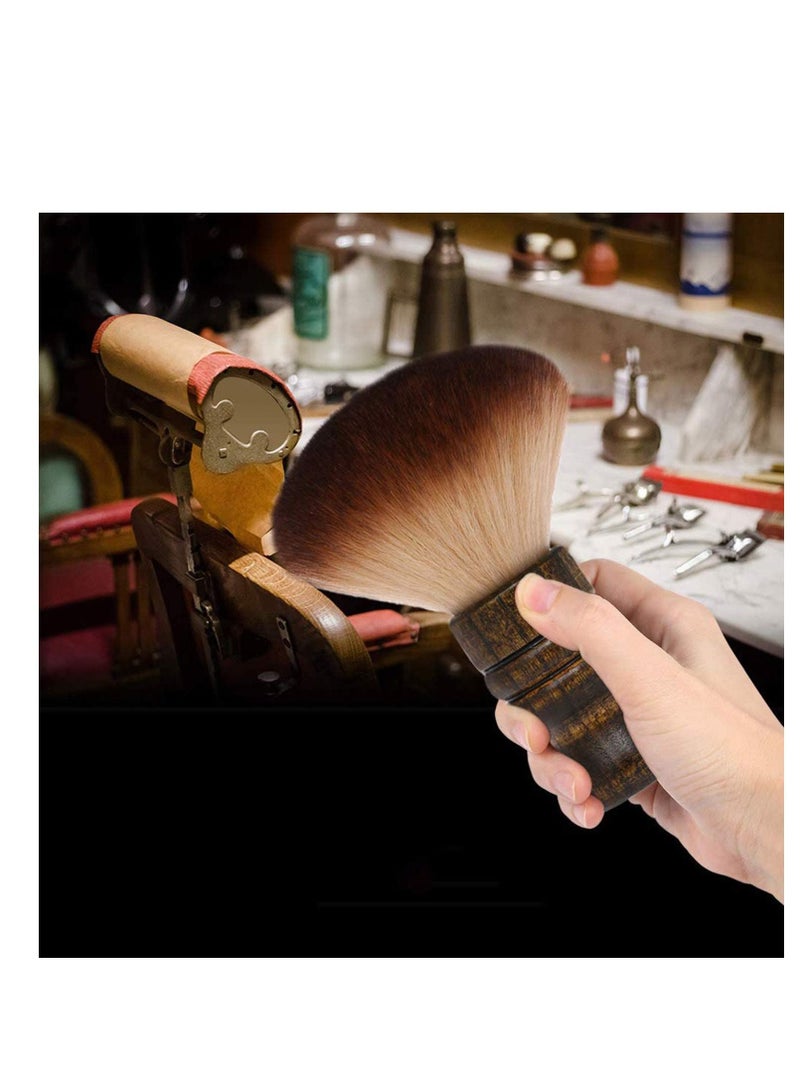 NIBEMINENT Large Neck Duster Brush Anself Soft Salon Barber Face Hair Cleaning Grooming Shaving Sweeping Tool Wooden Handle - Image 3