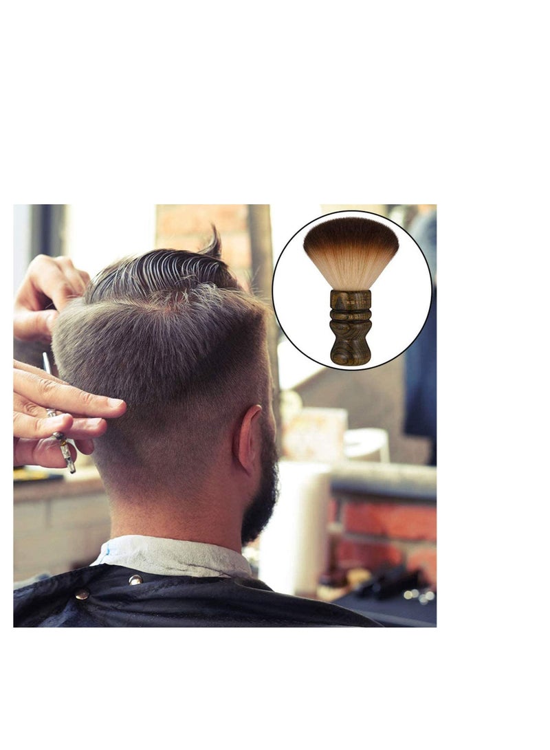 NIBEMINENT Large Neck Duster Brush Anself Soft Salon Barber Face Hair Cleaning Grooming Shaving Sweeping Tool Wooden Handle - Image 4