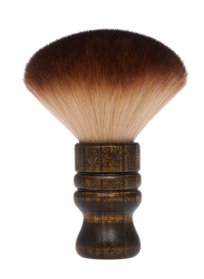 NIBEMINENT Large Neck Duster Brush Anself Soft Salon Barber Face Hair Cleaning Grooming Shaving Sweeping Tool Wooden Handle - Image 1