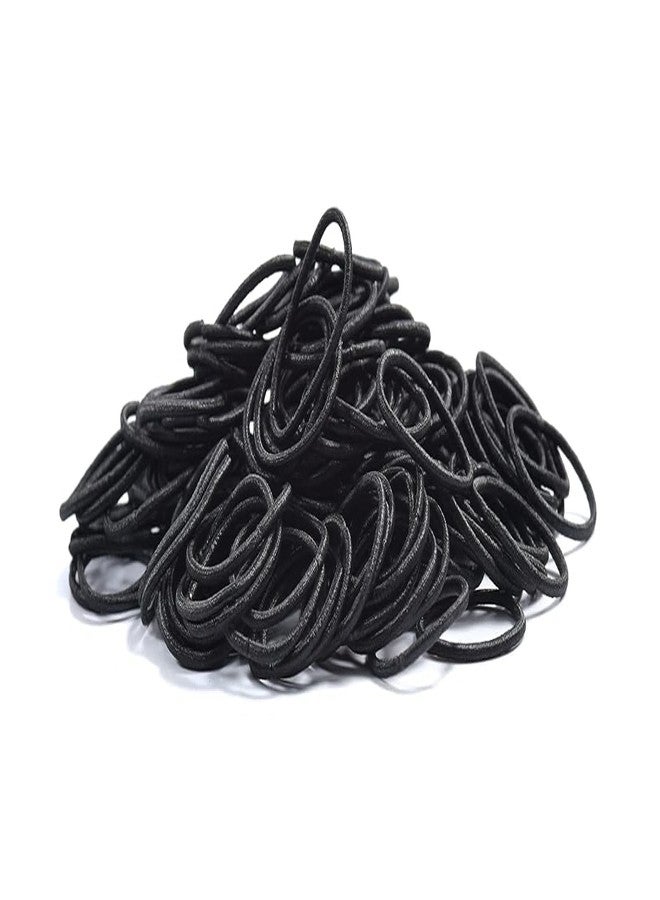 ECLATE ACCESSORIES Hair Elastics for Girls, 100 Pieces, Small Rubber Bands, Soft and Comfortable (BLACK) - Image 2