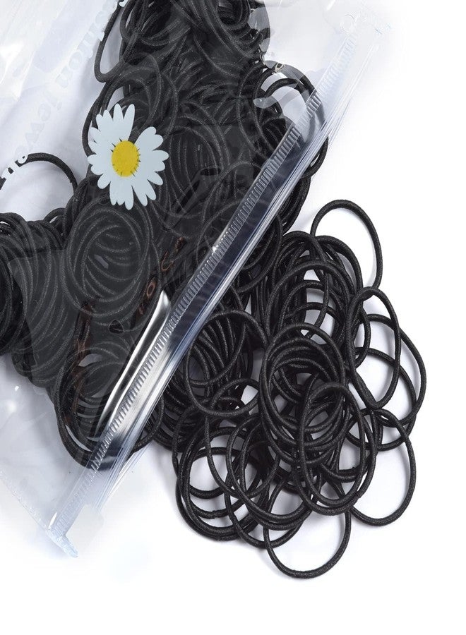 ECLATE ACCESSORIES Hair Elastics for Girls, 100 Pieces, Small Rubber Bands, Soft and Comfortable (BLACK) - Image 1