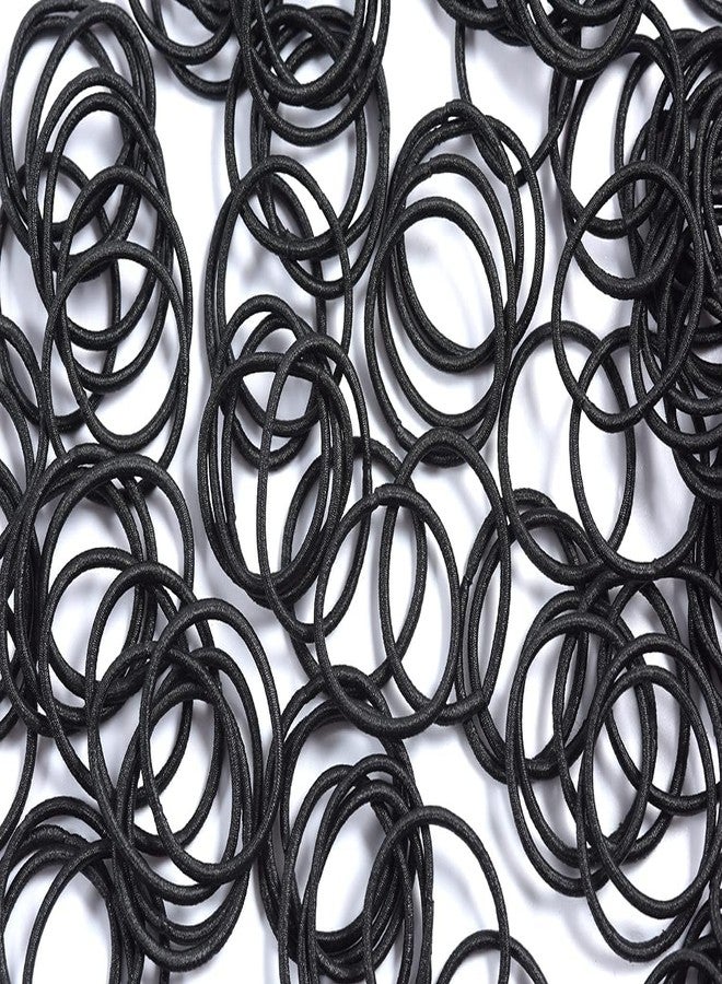 ECLATE ACCESSORIES Hair Elastics for Girls, 100 Pieces, Small Rubber Bands, Soft and Comfortable (BLACK) - Image 3