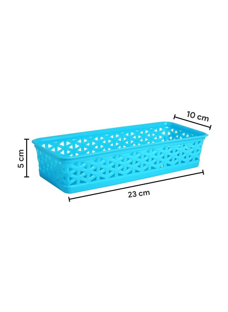 Wonder Wonder Homeware Prime Alexa 9 Multipurpose Tokri for Drawer DividersStorage Tokri Set of 3 Pcs Cyan Color  - Image 3