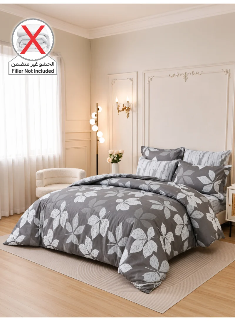 Donetella QUEEN (180x200 cm) Printed Duvet Set, Queen Size Fits 180x200 cm - 4-Pcs Bed Set, Brushed Microfiber Fabric - 1 Duvet Cover, 1 Fitted Sheet, 1 Pillow Shams, 1 Pillowcases (Filler Not Included)  | Best Price UAE