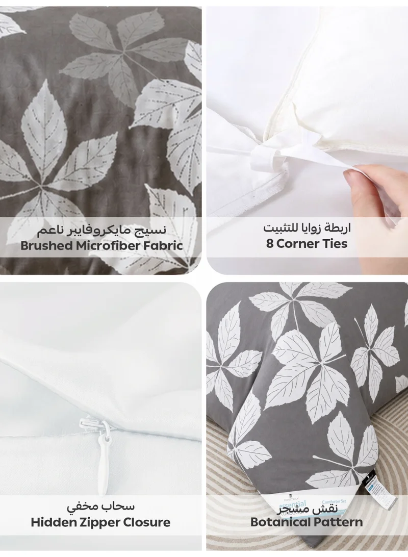 Donetella QUEEN (180x200 cm) Printed Duvet Set, Queen Size Fits 180x200 cm - 4-Pcs Bed Set, Brushed Microfiber Fabric - 1 Duvet Cover, 1 Fitted Sheet, 1 Pillow Shams, 1 Pillowcases (Filler Not Included)  | Best Price UAE