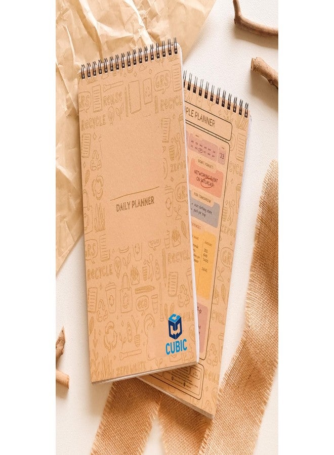 Cubic Daily Planner with Recycled Paper – 21 x 14.8 cm | Portable & Eco-Friendly Organizer for Task Management, Goal Tracking & Daily Planning - Image 1