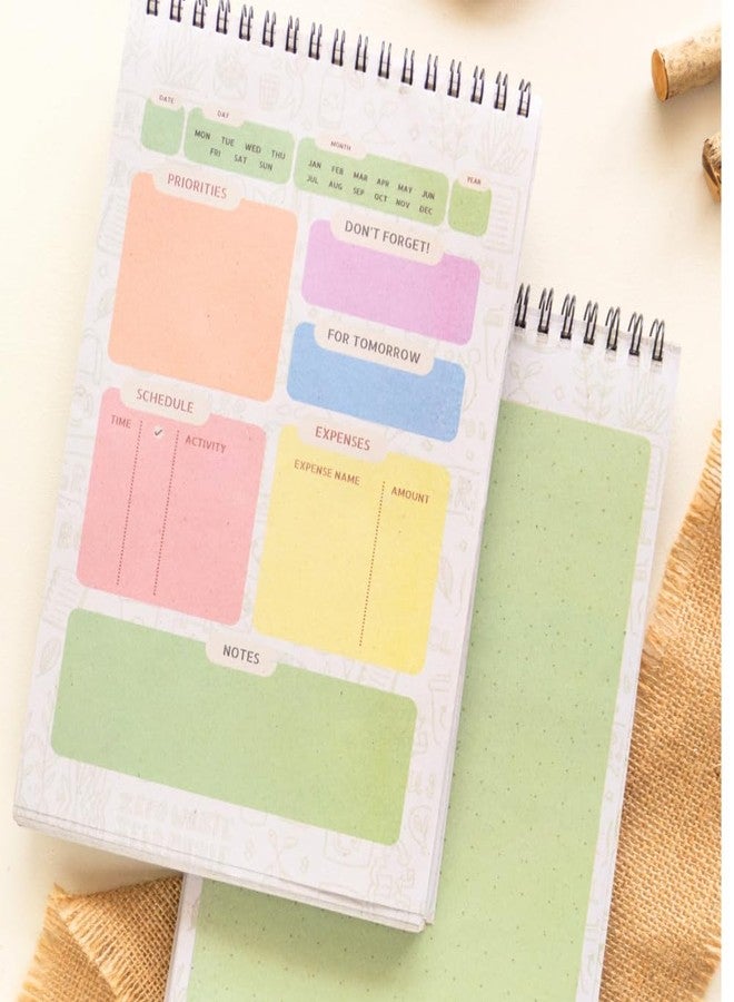 Cubic Daily Planner with Recycled Paper – 21 x 14.8 cm | Portable & Eco-Friendly Organizer for Task Management, Goal Tracking & Daily Planning - Image 2