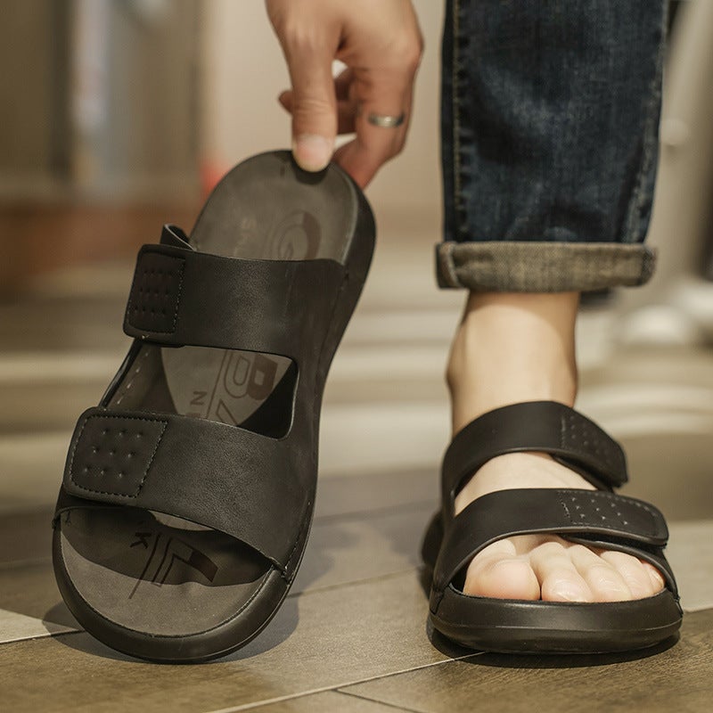 Slip-On Men'S Sandals Men'S Dual-Purpose Non-Slip Casual Shoes Breathable And Comfortable Outdoor Middle-Aged Sandals And Slippers - Image 2