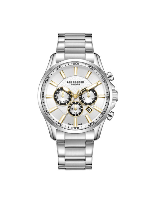 Men's Multi Function Display Watch With Silver Metal Strap - LC08149.330