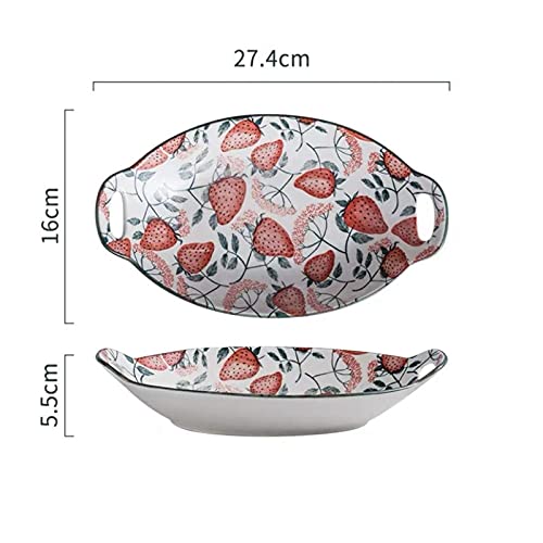 Primetan Bakeware Set Round Bakin Dish Bowl For KitchenHotelRestaurantBanquet and Daily Use Strawberry - Image 3