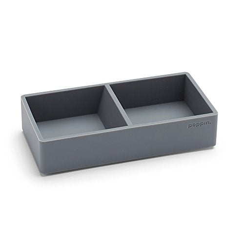 Poppin Softie This + That Tray, 2 Compartments, Silicone, 3 x 6.25 x 1.5, Aqua - Image 4