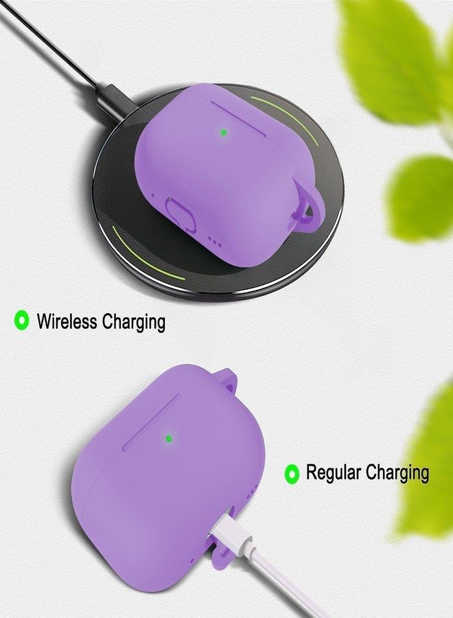MOLOVA AirPod Pro Case Cover with Cleaner Kit, Soft Silicone Cover for AirPods Pro Case 2nd/1st Comes with Keychain for Women Men,Suitable Cases for Airpods Pro 2nd Generation Case and 1st-Purple - Image 3