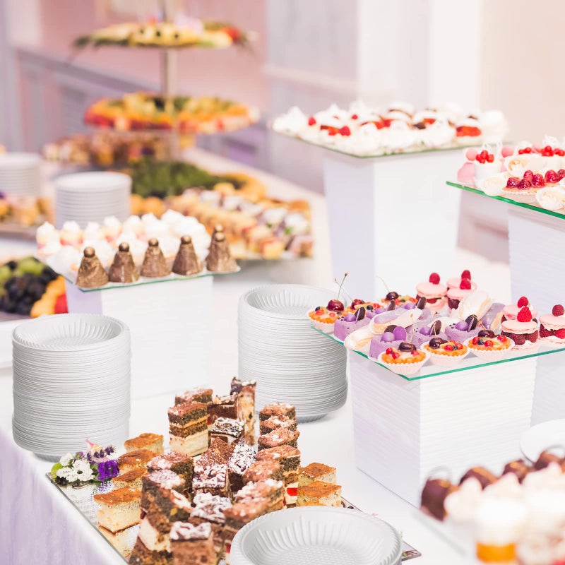 Irenare 200 Count Small Paper Plates 4 Inch Disposable Round Paper Plates Bulk Heavy Duty Mini White Tableware for Dinner Cake Appetizer Holiday Valentines Day Christmas Party Supplies - Image 5