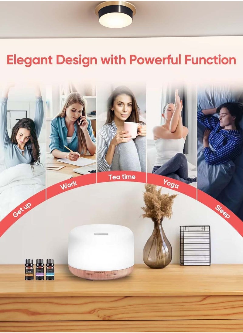 Oil Diffuser Humidifier 500ML, Electric Ultrasonic Air Aroma Diffusers Vaporizer, Scent Mist Defuser with Remote, Auto-Off, 7led Color Changing Light for Large Bed Room, Home, Office - pzsku/ZC88E9A2DF0C84614817DZ/45/_/1728457731/4b1be0ec-ceda-47ae-b84e-816831d89ded