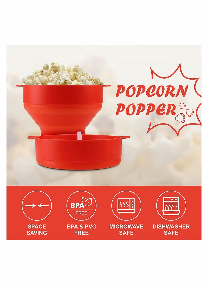 Y&D Silicone Microwave Popcorn Popper with Lid, BPA Free  - Image 4