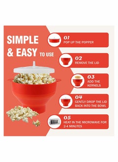 Y&D Silicone Microwave Popcorn Popper with Lid, BPA Free  - Image 3