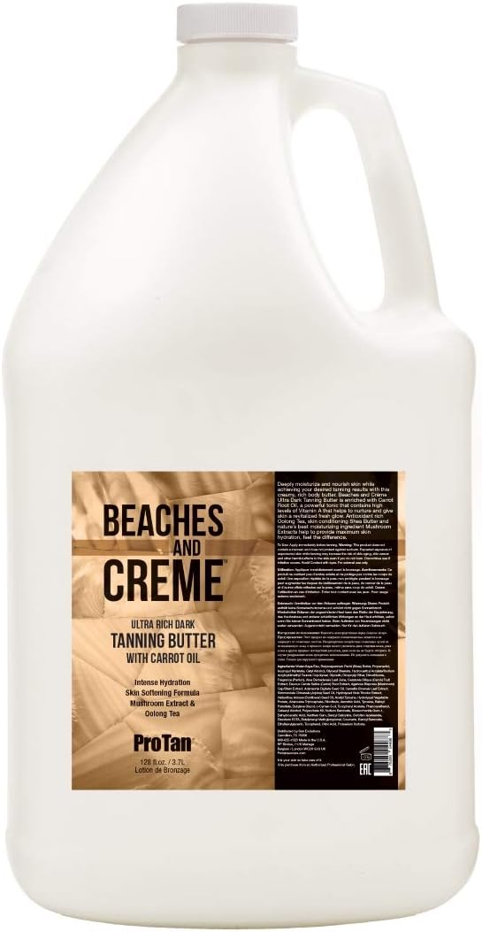 Pro Tan Beaches and Cream Ultra Rich Dark Tanning Butter with Carrot Oil 1 US Gallon