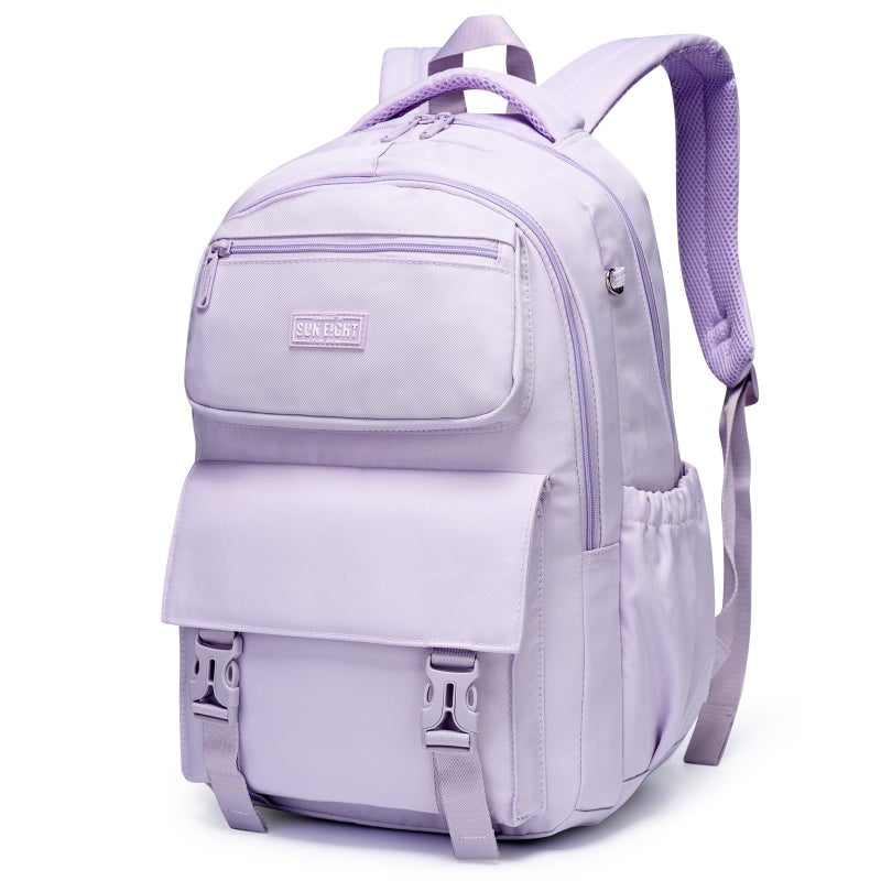 SUN EIGHT 35L Large Capacity School Bag for Kids and TeensWaterproof Backpack for GirlsLightweight Backpack Ideal for Travel or Daily School UsePurple - Image 2
