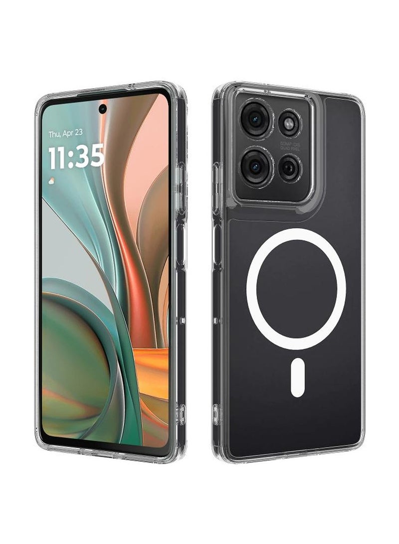 Techie Motorola Moto G75 5G Case with MagSafe – Slim, Anti-Yellowing Transparent Back Cover with Camera Lens Protection, Magnetic Holder Wireless Charging Compatible - Clear - Image 1