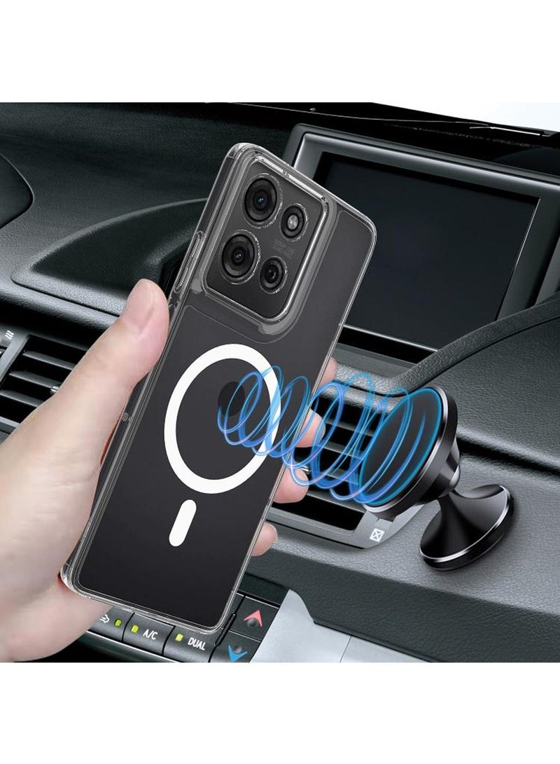 Techie Motorola Moto G75 5G Case with MagSafe – Slim, Anti-Yellowing Transparent Back Cover with Camera Lens Protection, Magnetic Holder Wireless Charging Compatible - Clear - Image 4