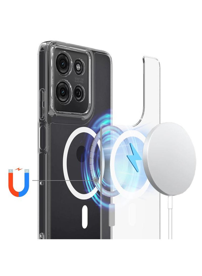 Techie Motorola Moto G75 5G Case with MagSafe – Slim, Anti-Yellowing Transparent Back Cover with Camera Lens Protection, Magnetic Holder Wireless Charging Compatible - Clear - Image 2