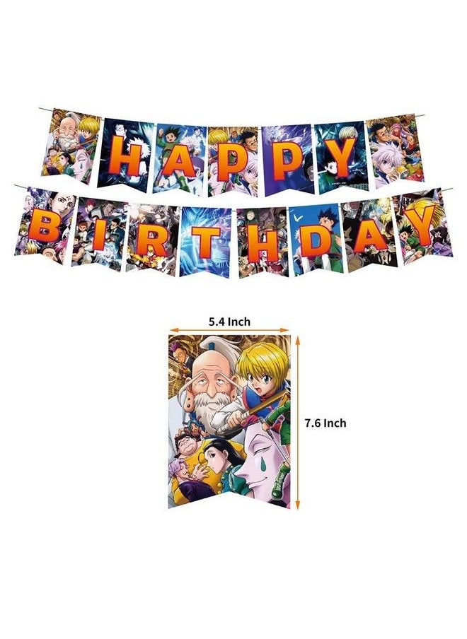 Generic - Hunterxhunter Theme Birthday Party Supplies And Decorations Hunter X Hunter Includes Birthday Banner Balloons Cupcake Toppers Cake Topper Party Favors - Image 1