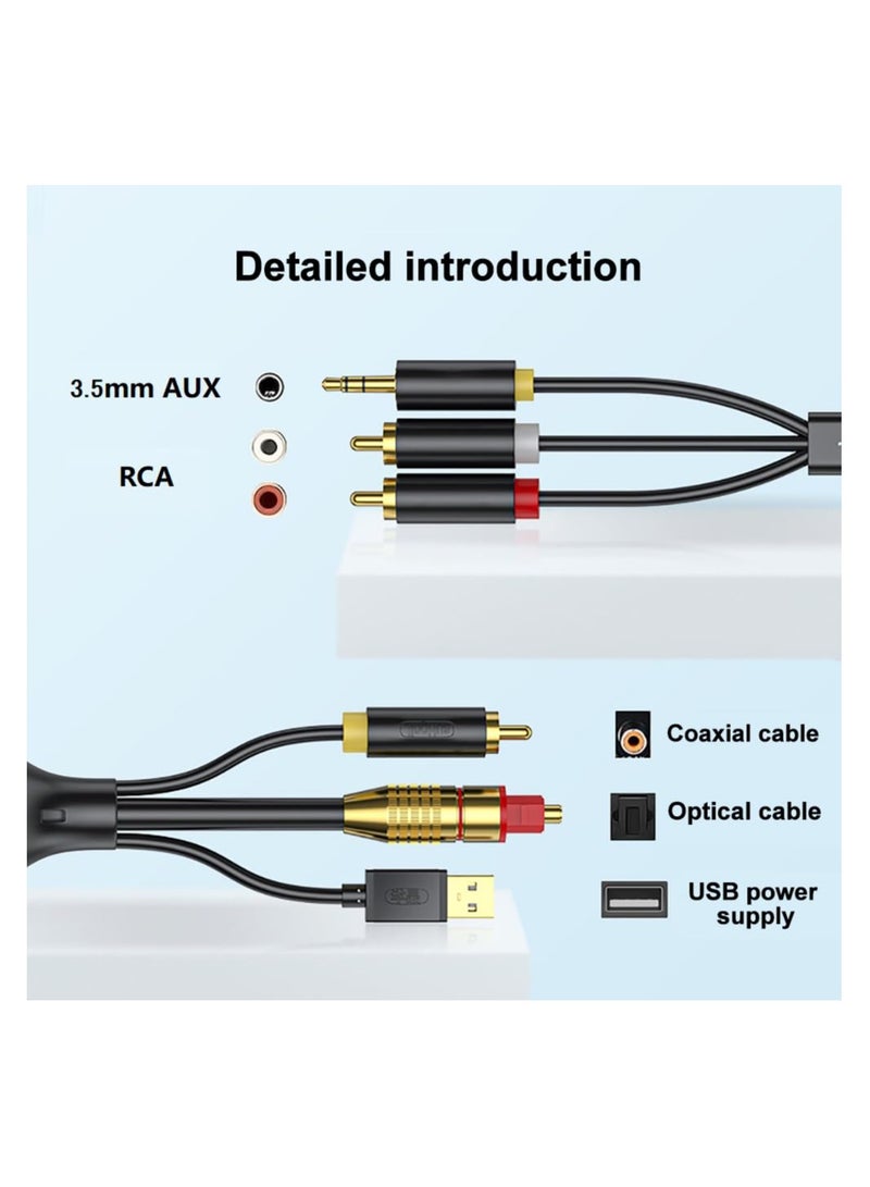 SOLARAE AV300 Digital to Analog Audio Conversion Cable, Digital SPDIF/Optical & Coaxial to Analog L/R RCA & 3.5mm AUX Stereo Audio Cable for Xbox/ for PS4/ for PS5/ TV/ Home Stereo (3M) - Image 3