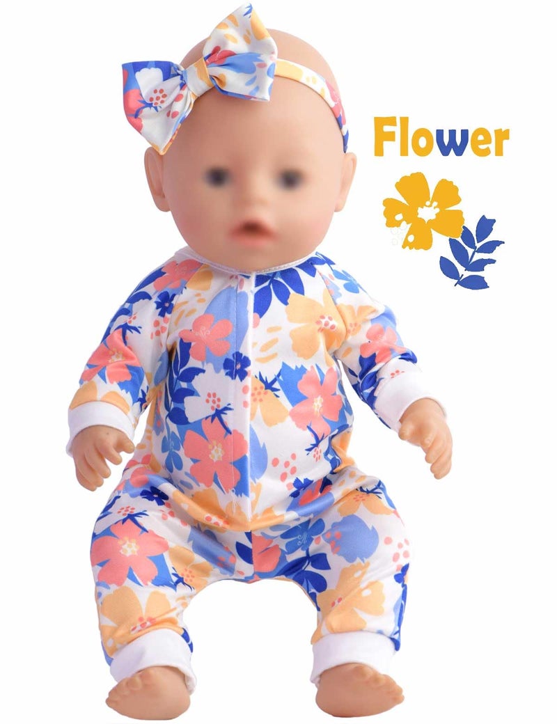 Sweet Dolly Baby Doll Accessories 5 Set Baby Doll Clothes and Headbands for 14-18 Inch Dolls, 10 PCs in Total - Image 5