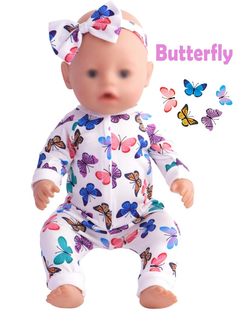 Sweet Dolly Baby Doll Accessories 5 Set Baby Doll Clothes and Headbands for 14-18 Inch Dolls, 10 PCs in Total - Image 4