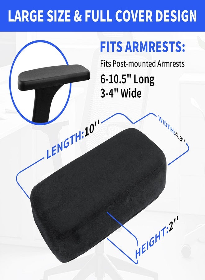 YOUFi Office Chair Arm Pads Extra Soft Velvet Arm Rest Covers for Elbows & Forearms Pressure Relief, Set of 2 Armrest Covers for Desk Chair, Gaming Chair (Black) - Image 2
