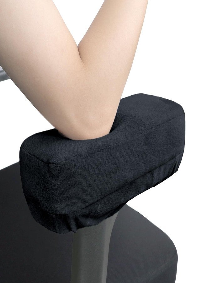 YOUFi Office Chair Arm Pads Extra Soft Velvet Arm Rest Covers for Elbows & Forearms Pressure Relief, Set of 2 Armrest Covers for Desk Chair, Gaming Chair (Black) - Image 1