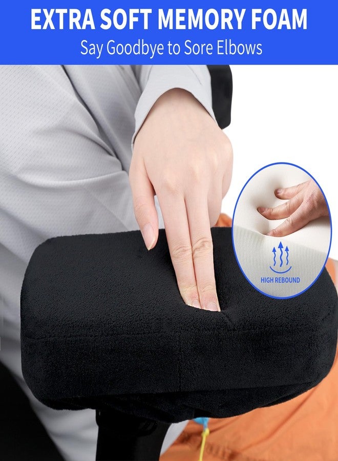 YOUFi Office Chair Arm Pads Extra Soft Velvet Arm Rest Covers for Elbows & Forearms Pressure Relief, Set of 2 Armrest Covers for Desk Chair, Gaming Chair (Black) - Image 3