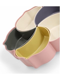 Plan A Flower Design Serving Plate, 5 Compartments with Clear Lid with Gold Frame Perfect for Serving Desserts, Nuts, and Treats - Adds a Sophisticated Touch to Your Hospitality (Orange with Copper Frame)  - Image 5