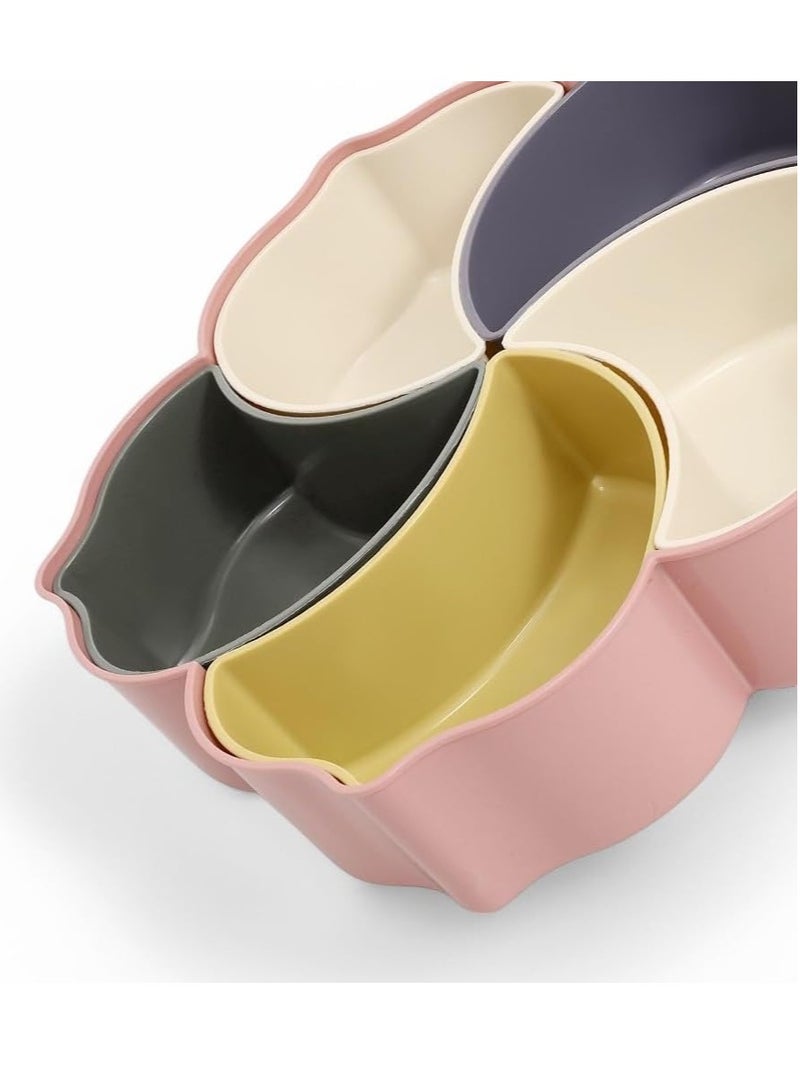 Plan A Flower Design Serving Plate, 5 Compartments with Clear Lid with Gold Frame Perfect for Serving Desserts, Nuts, and Treats - Adds a Sophisticated Touch to Your Hospitality (Orange with Copper Frame) - Image 5