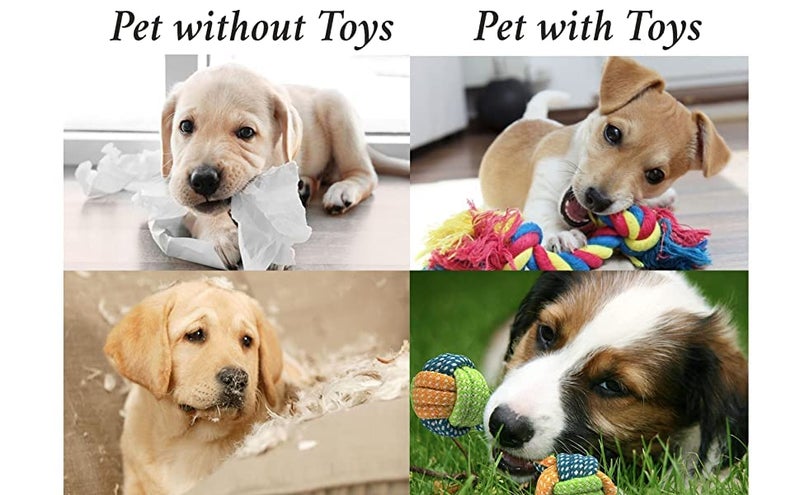 VetSafe Dog Toys Dog Chew Toys Puppy Teething Toys Dog Toys for Small Dog Toys Dog Toy Pack Tug Toy Dog Toy Set Washable Cotton Rope for Dogs - Image 2