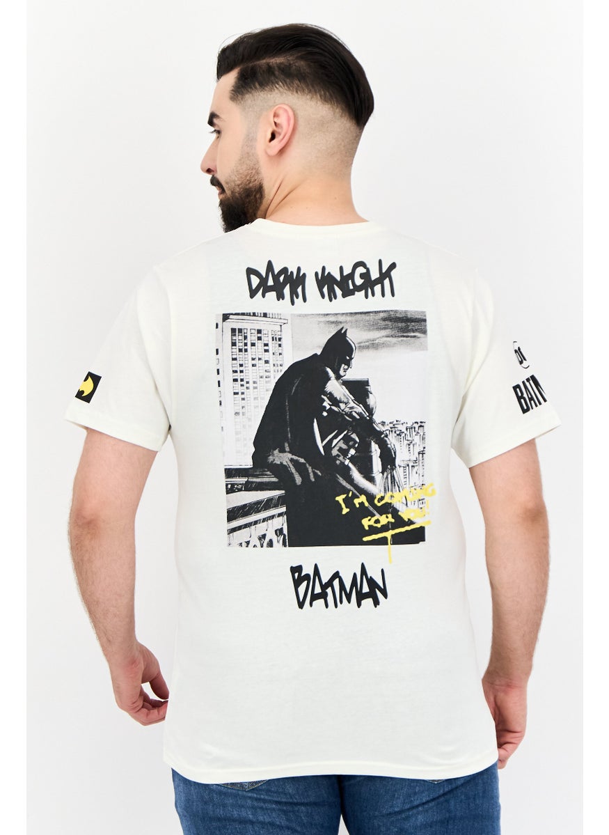 Batman DC Batman Men Crew Neck Short Sleeve Graphic Print T-Shirt, Off White  - Image 2