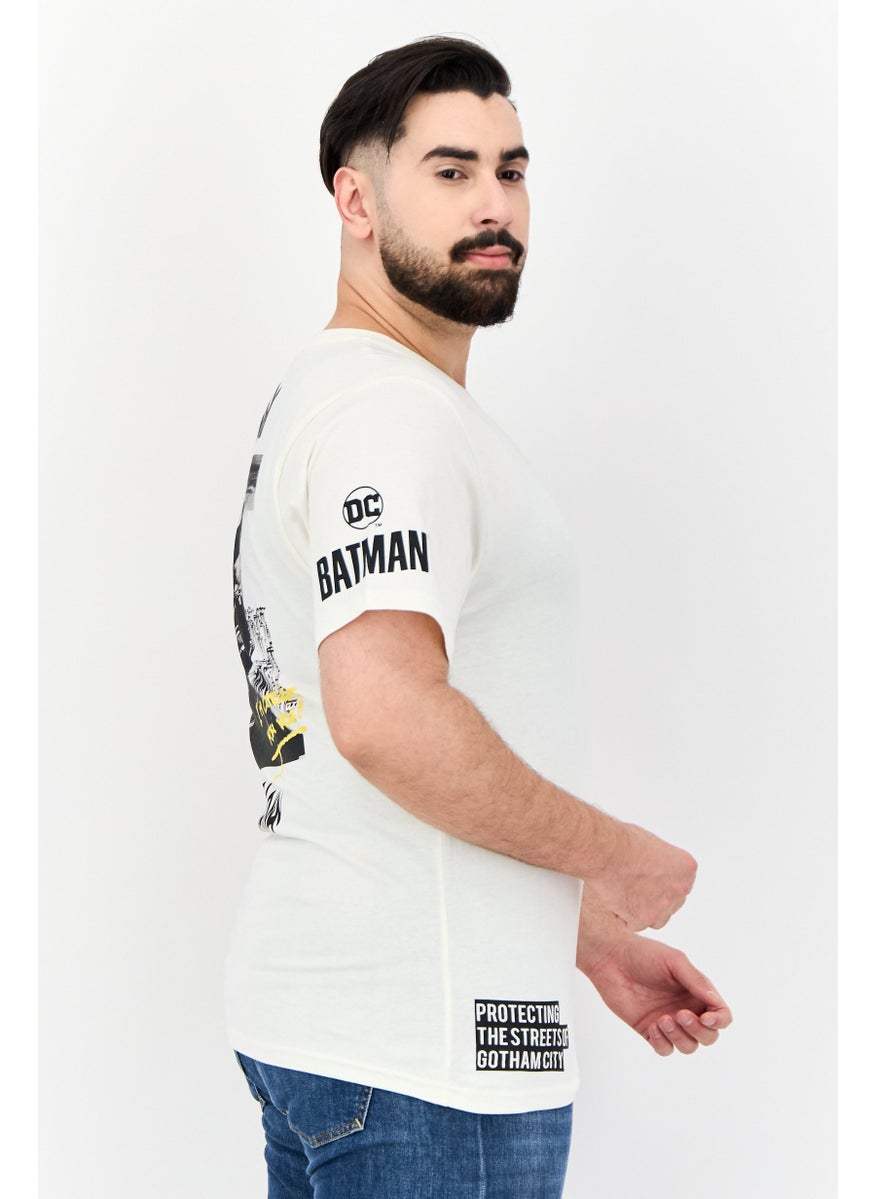 Batman DC Batman Men Crew Neck Short Sleeve Graphic Print T-Shirt, Off White  - Image 3