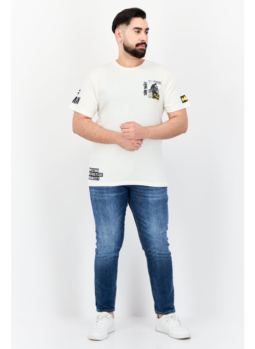 Batman DC Batman Men Crew Neck Short Sleeve Graphic Print T-Shirt, Off White  - Image 4