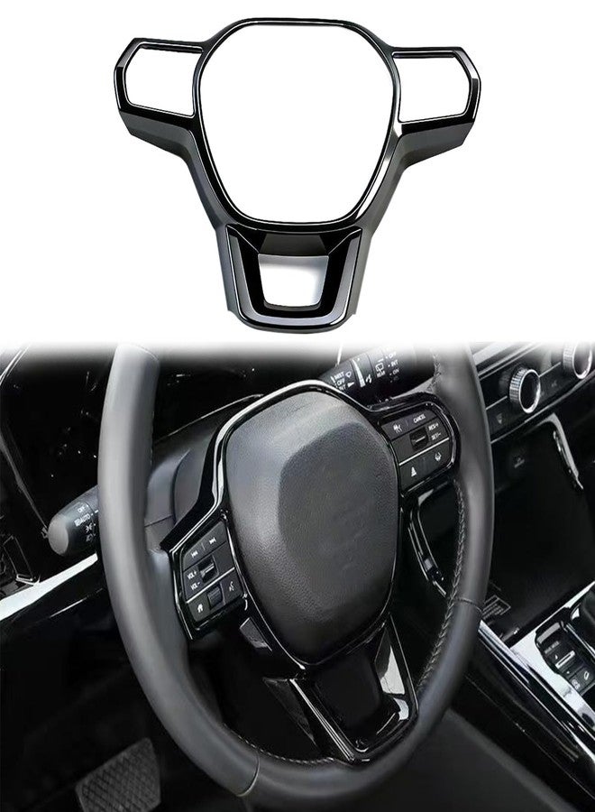 FQMY Steering Wheel Cover Trims for Honda Civic 2022-2026, for CRV CR-V 2023 2024 2025 2026 Accessories Car Sporty Interior Decal (Black) - Image 1