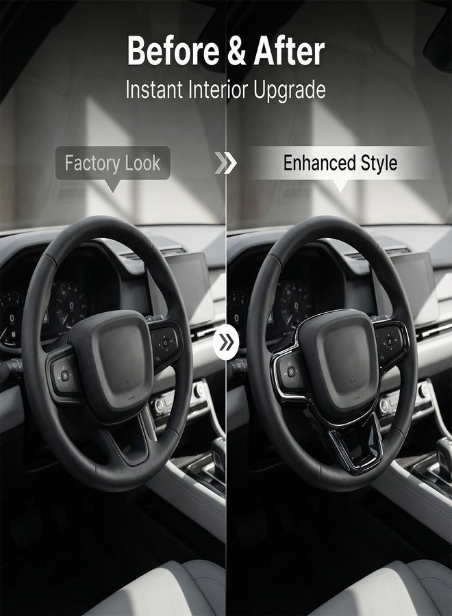 FQMY Steering Wheel Cover Trims for Honda Civic 2022-2026, for CRV CR-V 2023 2024 2025 2026 Accessories Car Sporty Interior Decal (Black) - Image 2