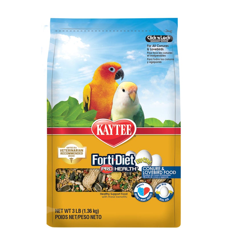 Kaytee Forti-Diet Pro Health Egg-Cite Pet Conure & Lovebird Food, 3 Pound - Image 1