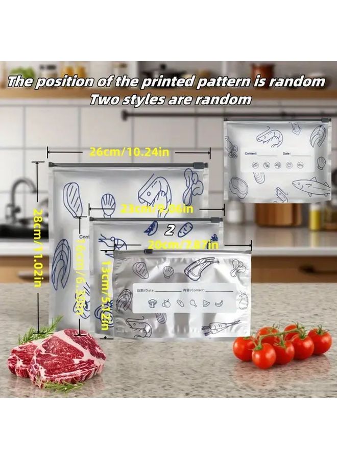40pcs Reusable Aluminum Foil Food Storage Bags Airtight Odorproof Freezer Fridge Safe 3 Sizes - Image 3