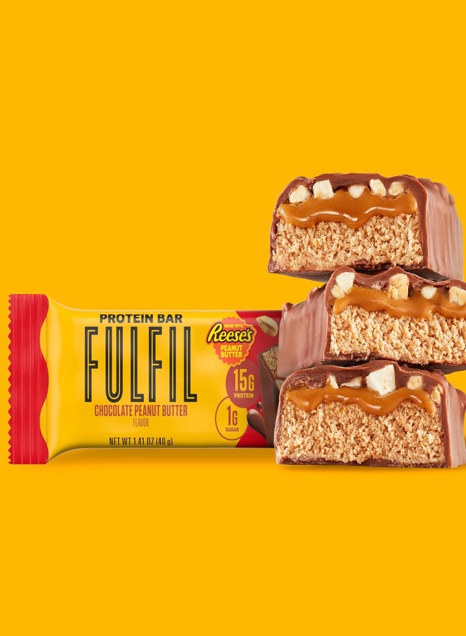 FULFIL Chocolate Peanut Butter Flavored Protein Bar Made with REESE's Peanut Butter, Gluten Free with 15g Protein, Pantry Staples, 12 Count - Image 4